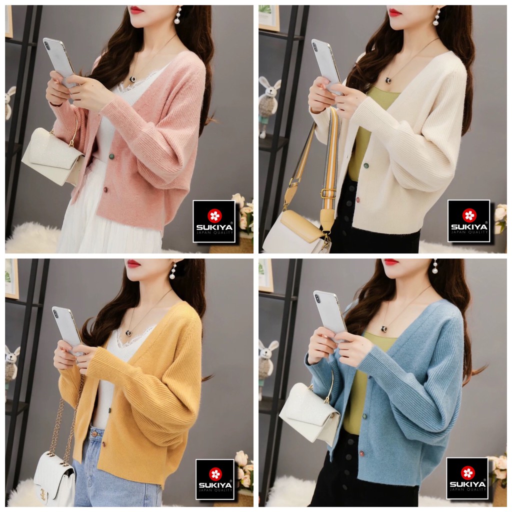 Áo khoác len Nữ cardigan SUKIYA Hàng cao cấp chất Sợi lông Thỏ mềm mại AL07 | BigBuy360 - bigbuy360.vn