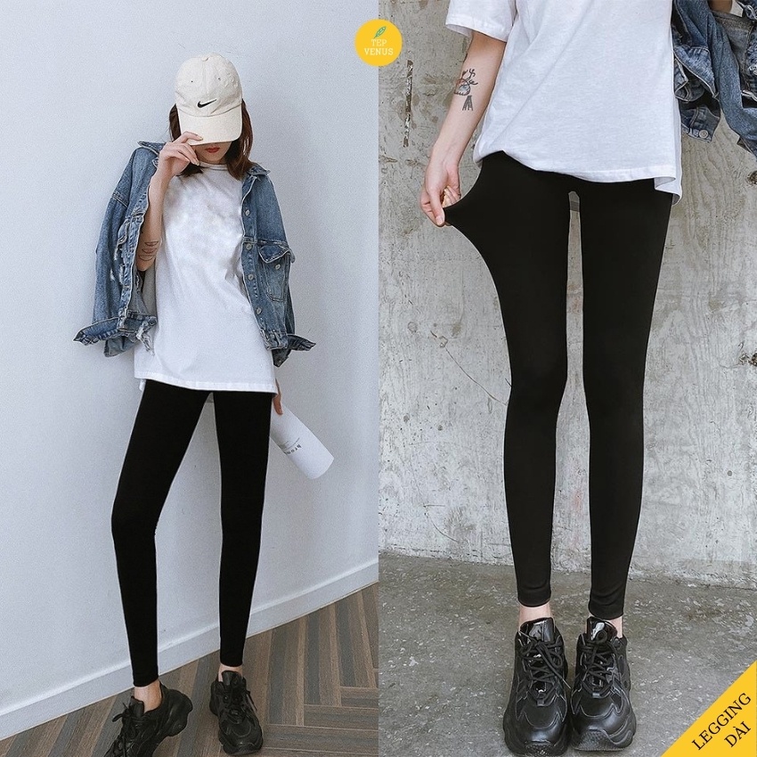 Quần Legging Nữ Dài Tep Venus Nâng Mông Cạp Cao, Gữ Nhiệt Legging Thun Ôm Bó Vải Dày Dặn Bigsize 80kg