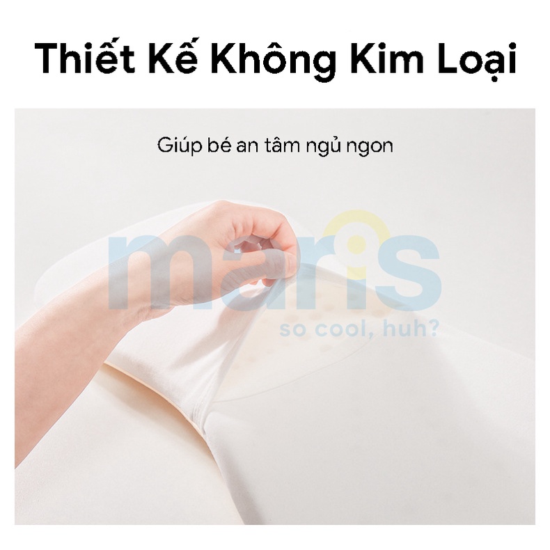 Gối Cao Su Non Cho Bé MARIS Mr - 704 Vỏ Gối Cotton Mát Mẻ Size 50 x 28 x 4.5Cm, Gối Ngủ Cho Bé