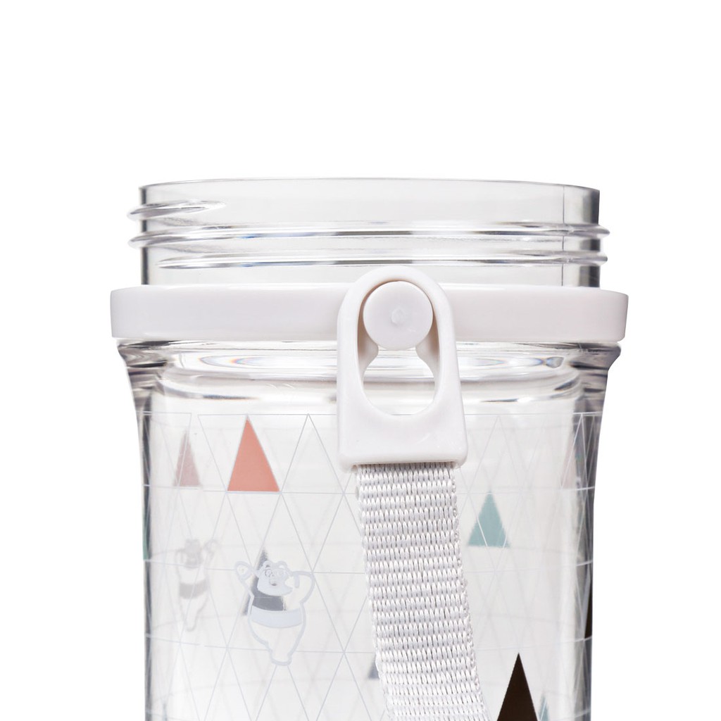 Bình nước Miniso We Bare Bears trong suốt in họa tiết có ống hút 400ml | BigBuy360 - bigbuy360.vn