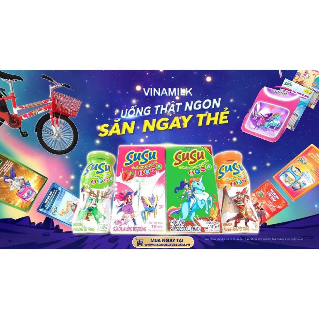 Thùng 48 chai sữa chua uống susu IQ hương Dâu - 48 chai 80ml - HSD Luôn Mới