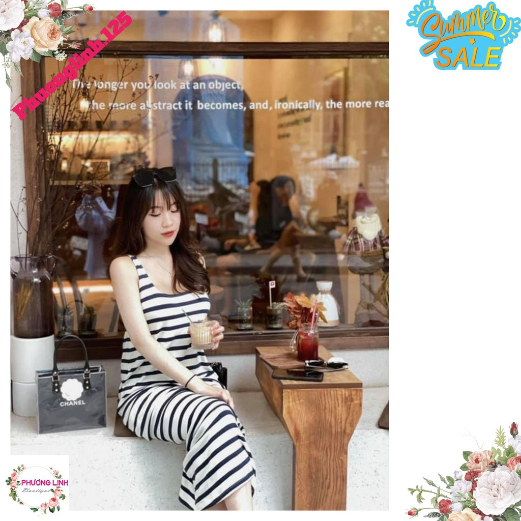 VÁY THUN KẺ NGANG 2 DÂY BẢN TO | BigBuy360 - bigbuy360.vn