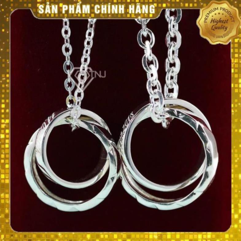 [💝Không Đẹp Hoàn Tiền] Vòng cổ đôi tình yêu, dây chuyền đôi bạc khắc tên đơn giản theo yêu cầu