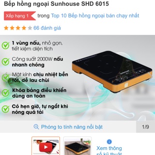 Bếp hồng ngoại Sunhouse SHD 6015 NEW 100% chính hãng giá tốt