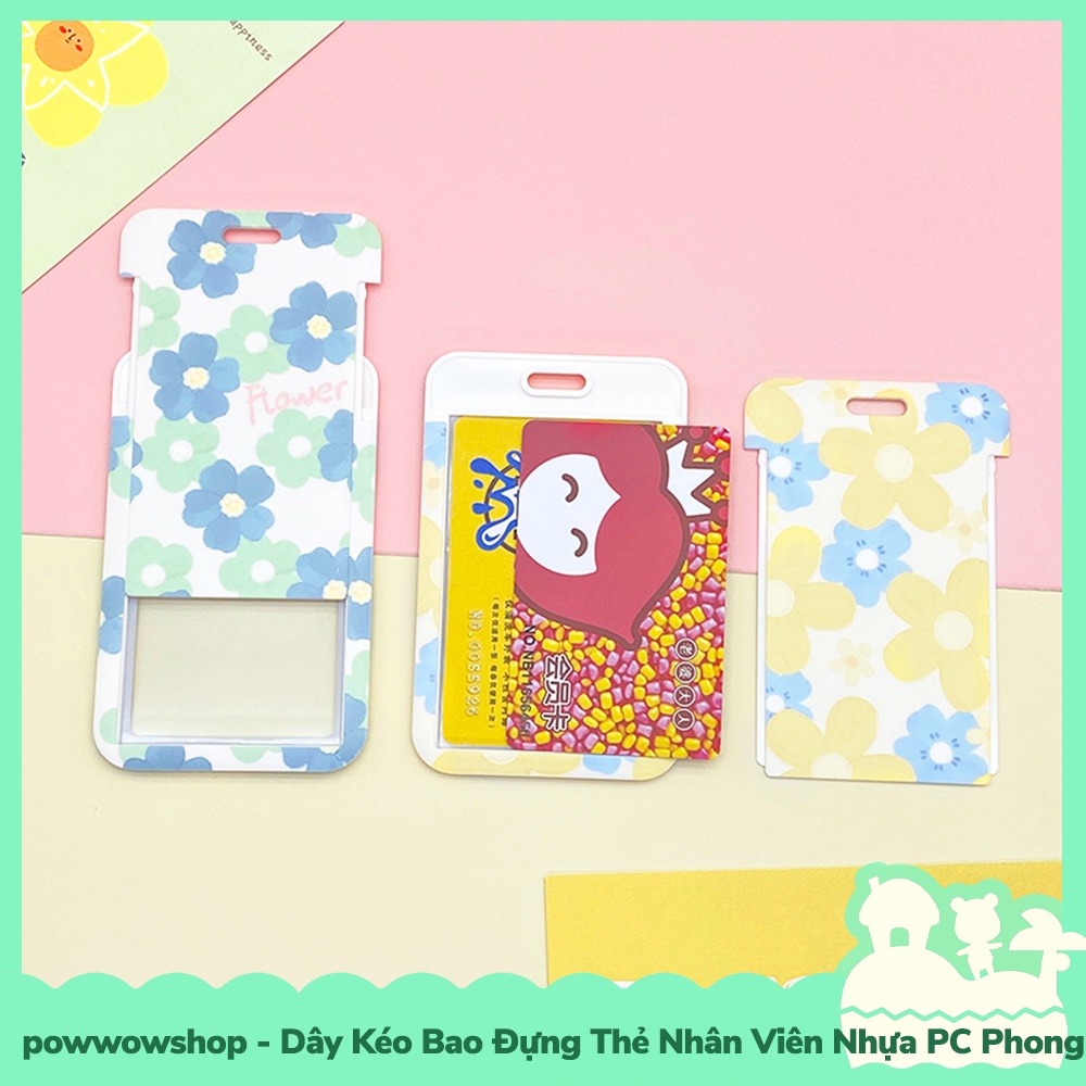 [Sẵn VN - Hỏa Tốc] Dây Kéo Bao Đựng Thẻ Nhân Viên Nhựa PC Phong Cách Pattel Vintage Thousand Flowers