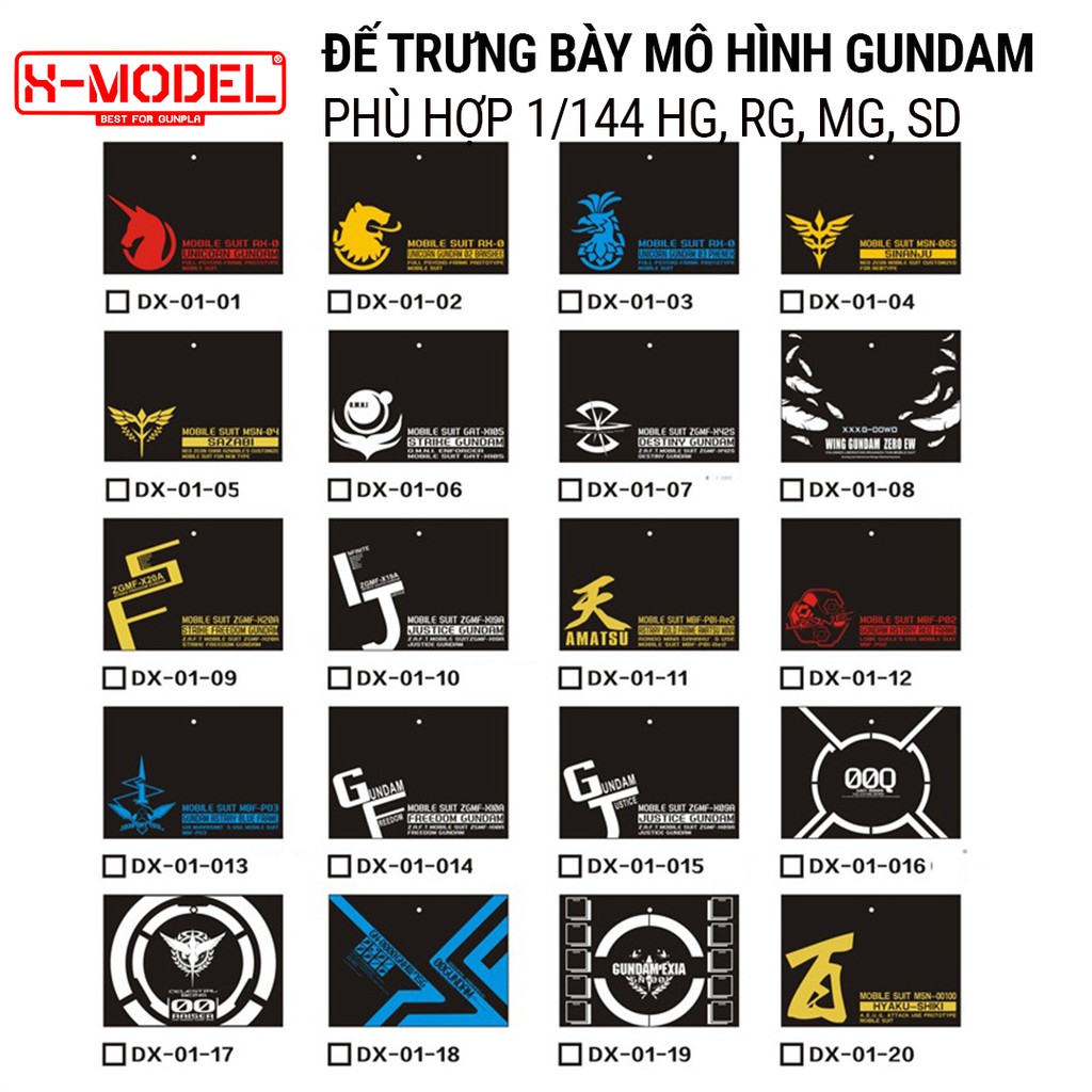 Đế trưng bày đồ chơi mô hình Gundam X MODEL DX01 Action Base kiểu mới cho Mô Hình gundam 1/144 (HG, RG, SD, MG)