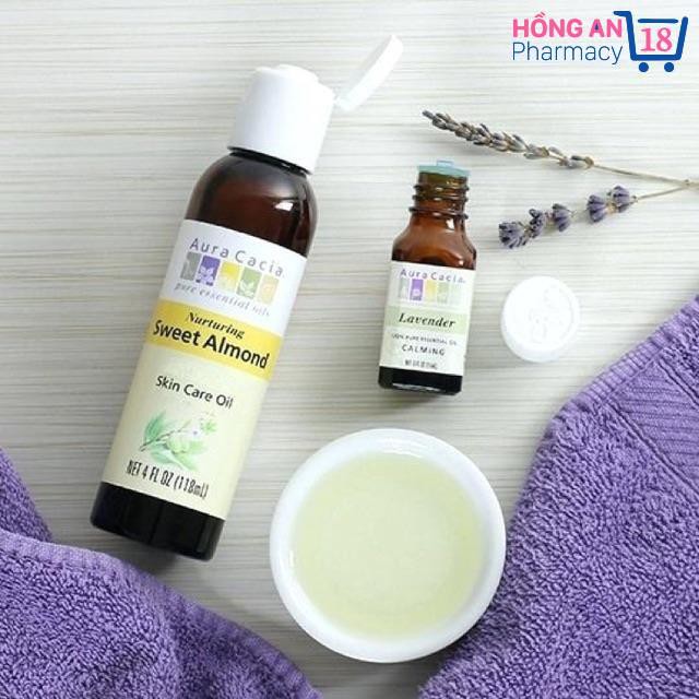 Dầu hạnh nhân Aura Cacia Sweet Almond 100% Pure nguyên chất 118ml