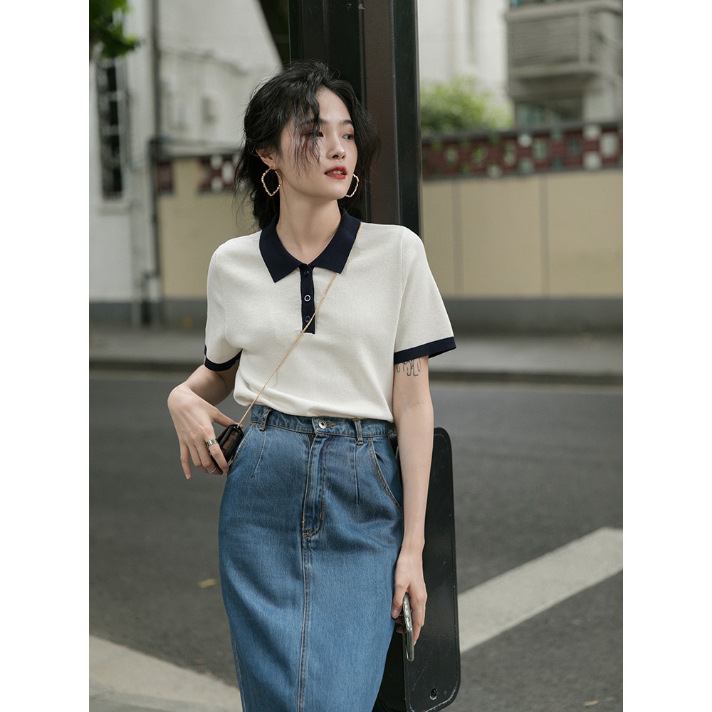 Áo polo XIAOZHAINV tay ngắn đơn giản thời trang cho nữ | BigBuy360 - bigbuy360.vn