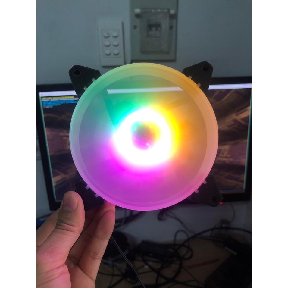 Quạt tản nhiệt( Fan Led) Led RGB 12cm, trong suốt.