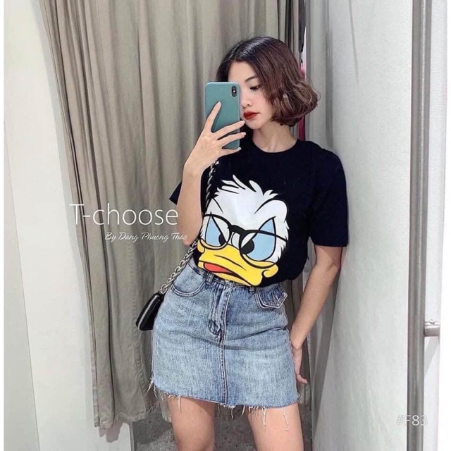 Chân váy bò 2 khuy có đai và quần lót trong