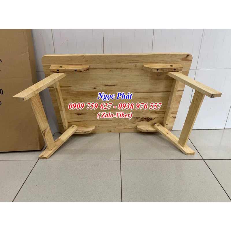 Bàn Gỗ Cao Su 70x50x27cm Chân Thang Ngồi Bệt Xếp Gọn Tiện Dụng - BH 12 Tháng NGỌC PHÁT