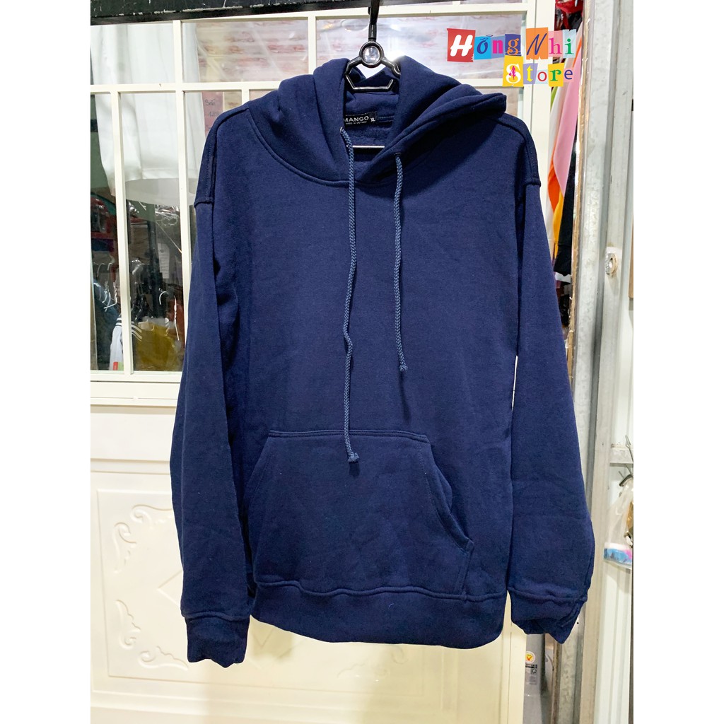 Áo Hoodie Trơn Cao Cấp Màu Xanh Đen Đậm - Hoodie Basic Unisex Form Rộng Nam Nữ - MM | BigBuy360 - bigbuy360.vn