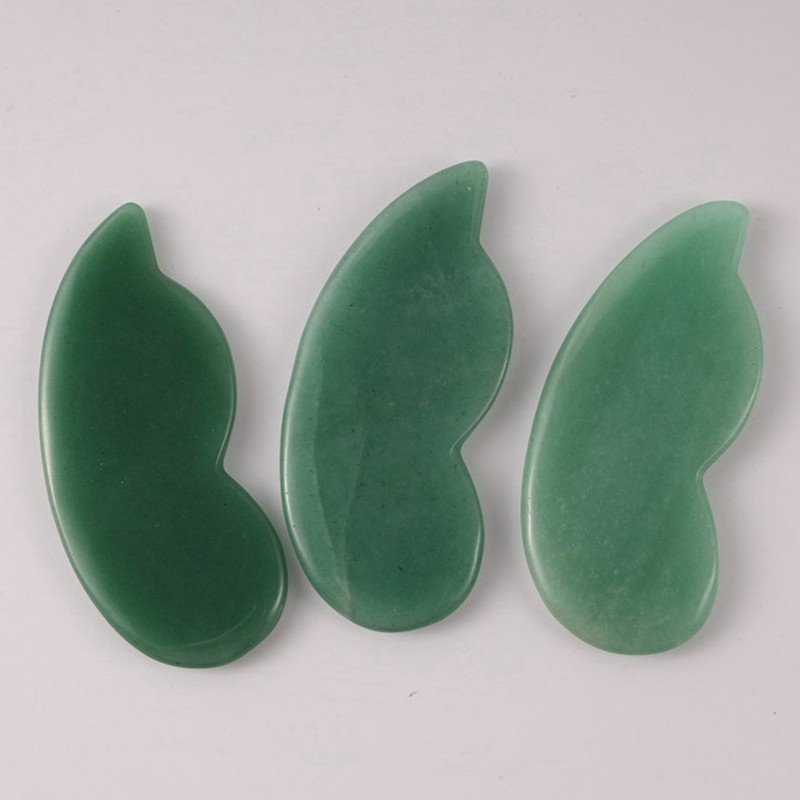 1Set Facial Massage Roller Guasha Board Double Heads Natural Jade