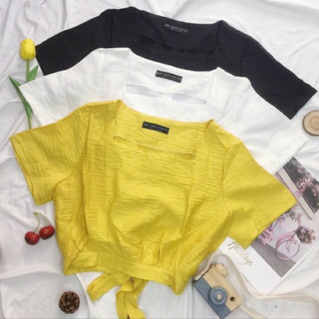 ÁO CROPTOP HER CỘT NƠ SAU