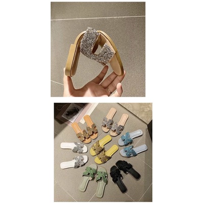 Dép chữ H đính đá lấp lánh hàng quảng châu