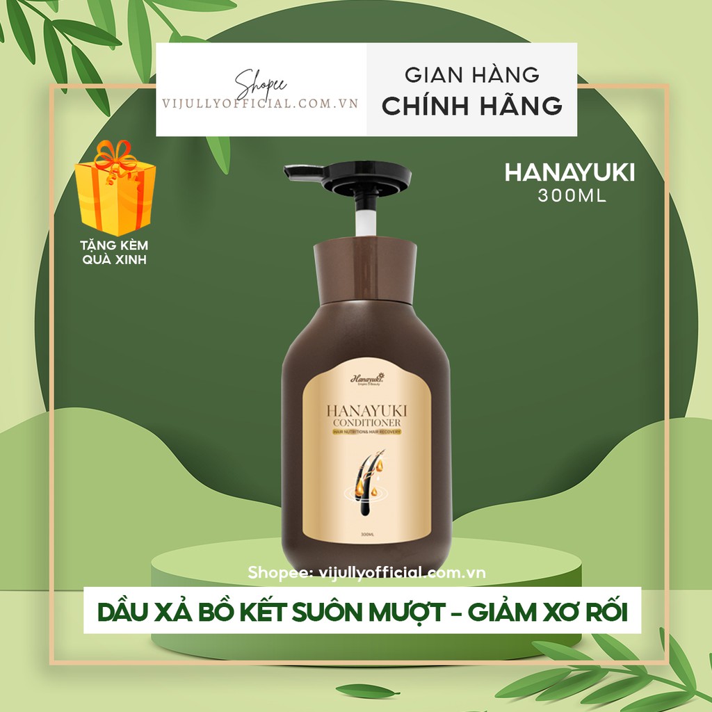 Dầu xả bồ kết Hanayuki Conditioner giúp tóc suôn mượt bồng bềnh 300gr