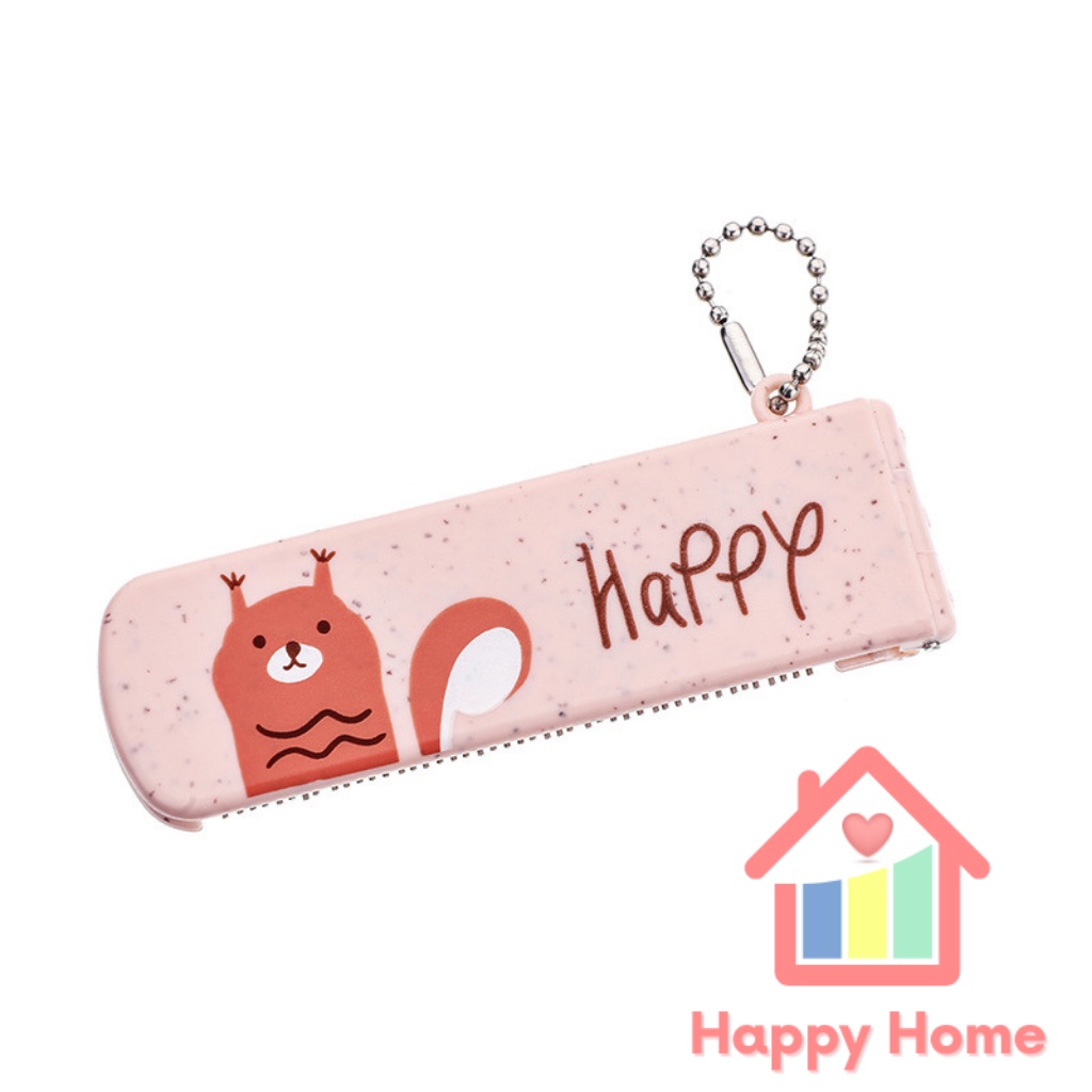 Gương lược chải tóc cầm tay mini cho nữ dễ thương Happy Home