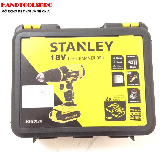 18V Máy khoan vặn vít động lực dùng pin Stanley SCH20C2K