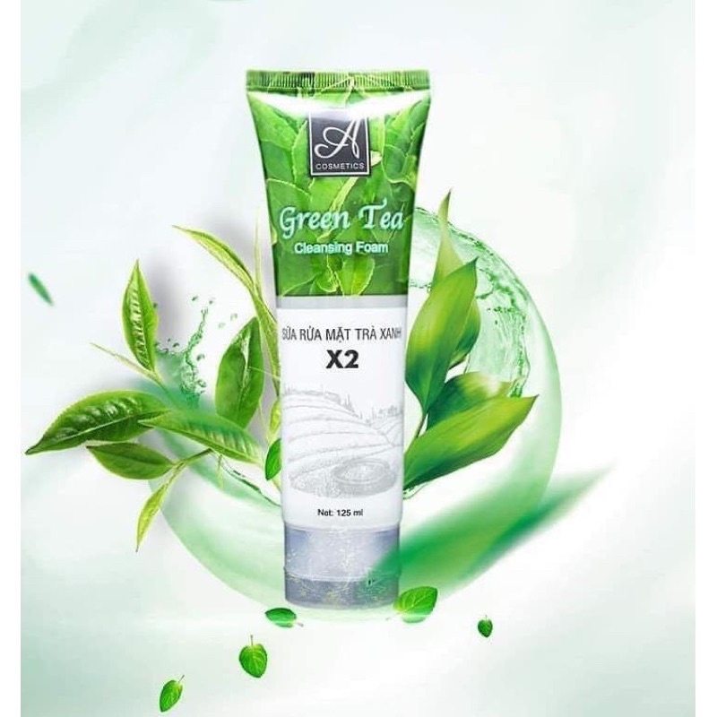 [Chính Hãng] Sữa Rửa Mặt Trà Xanh A Cosmetics X2,Green Tea Cleaning Foam A Cosmetics 125 ml | BigBuy360 - bigbuy360.vn