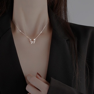 Vòng Cổ Mặt Hình Bướm Đính Kim Cương Nhân Tạo Đơn Giản Cho Nữ