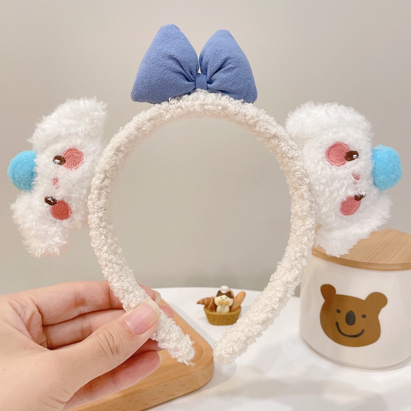 Băng đô cài tóc tai gấu nhiều màu bờm rửa mặt cute phong cách hàn quốc