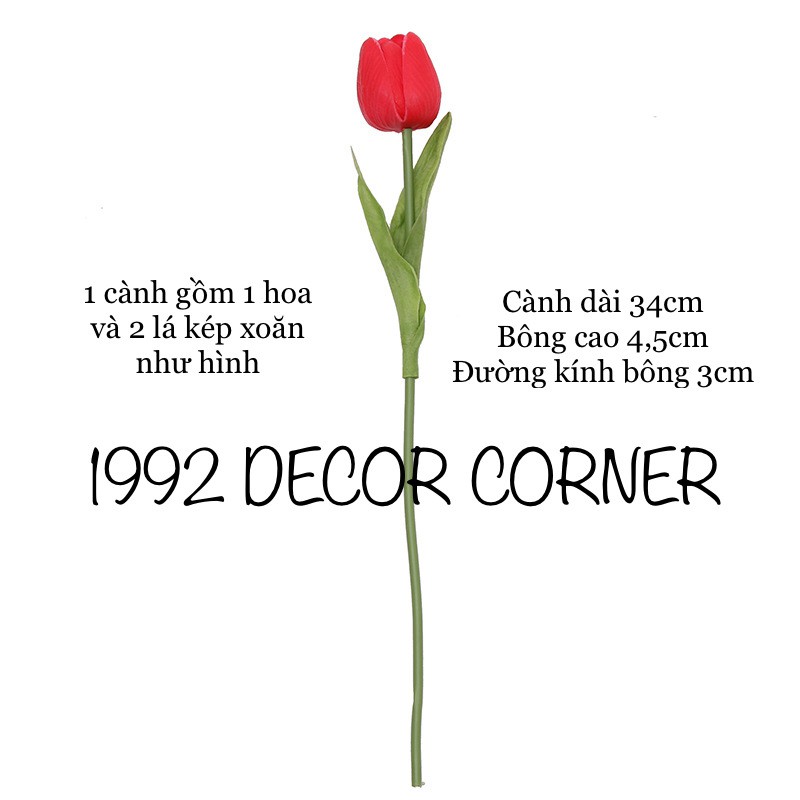 LÁ XOĂN - LOẠI 1 - HOA TULIP NHÂN TẠO - HOA TRANG TRÍ DECOR SIÊU ĐẸP SIÊU GIỐNG THẬT