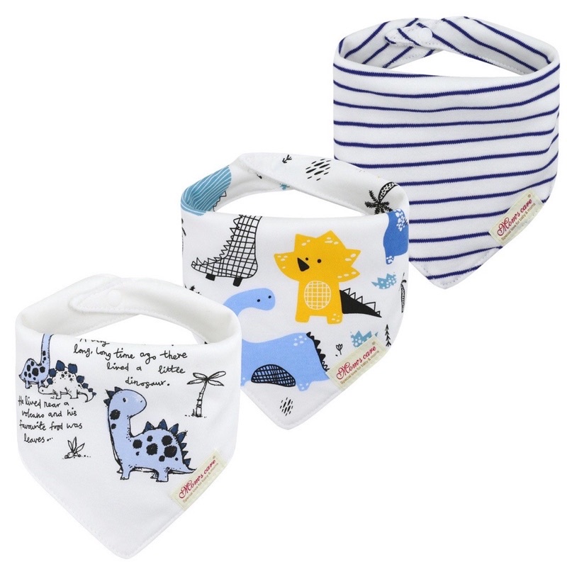 Set 3 Yếm Cotton Cao Cấp Mom Care Bé Trai/ Bé Gái