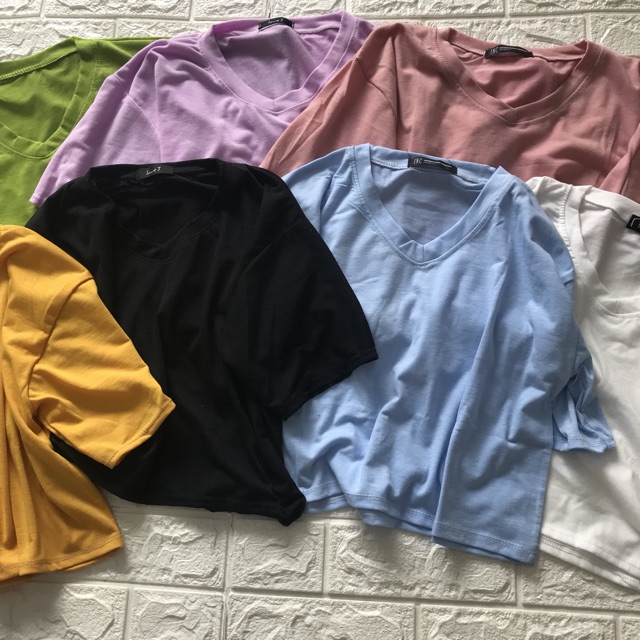 Áo croptop trơn siêu xinh (kèm video và ảnh thật)