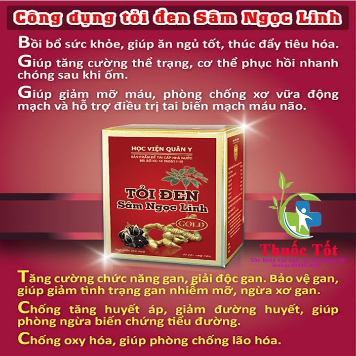 Tỏi Đen Sâm Ngọc Linh 💊 FREESHIP ️💊 Học Viện Quân Y