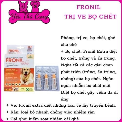 Nhỏ Gáy Ngừa Ve Rận Fronil EXTRA Cho Chó Trên 2 Tháng..... YÊU THÚ CƯNG