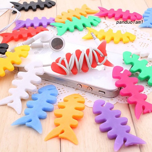 Pandu Dụng Cụ Quấn Dây Cáp Bằng Silicon Hình Xương Cá Tiện Dụng