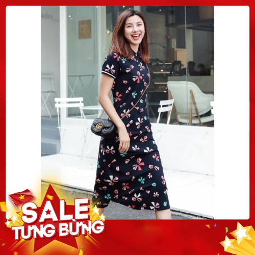 -Hàng nhập khẩu Đầm thun suông dáng dài in họa tiết hoa Liên hệ mua hàng 084.209.1989