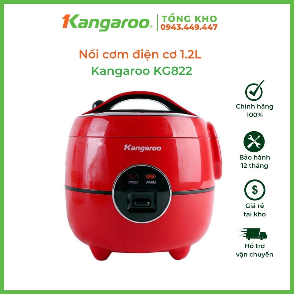 Nồi cơm điện Kangaroo 1.2L loại cơ Model KG822
