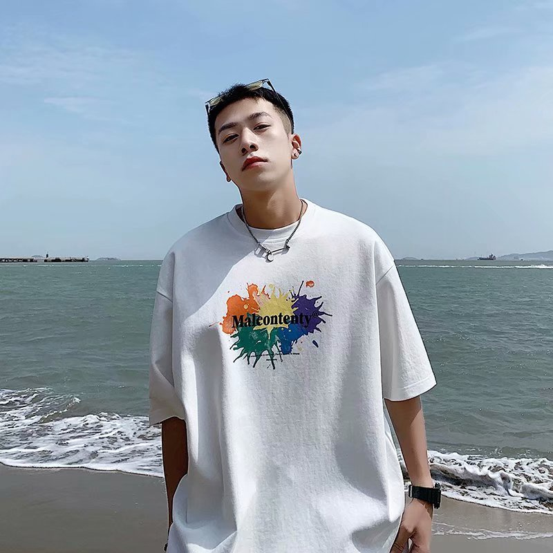 Áo thun tay ngắn dáng rộng thời trang cho nam cỡ M-5XL