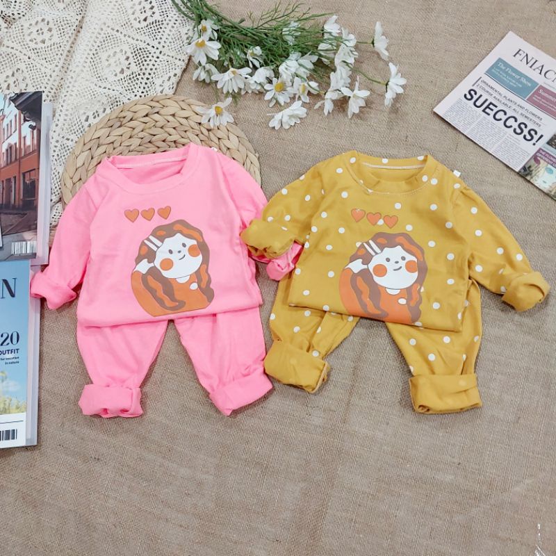 (8-20kg) Bộ quần áo dài tay in hình dễ thương QATE376 cho bé trai và bé gái TB124