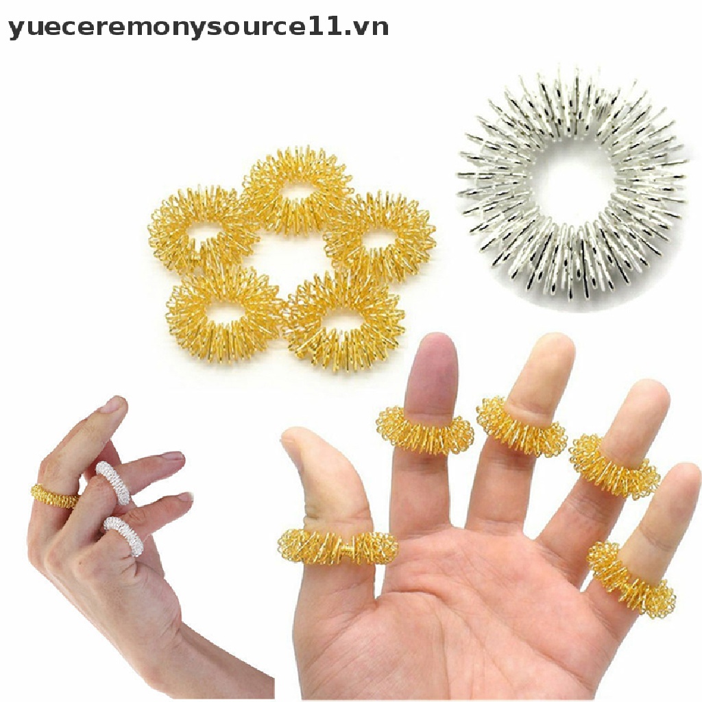 Set 10 Nhẫn Châm Cứu Mát Xa Ngón Tay Bằng Thép Không Gỉ
