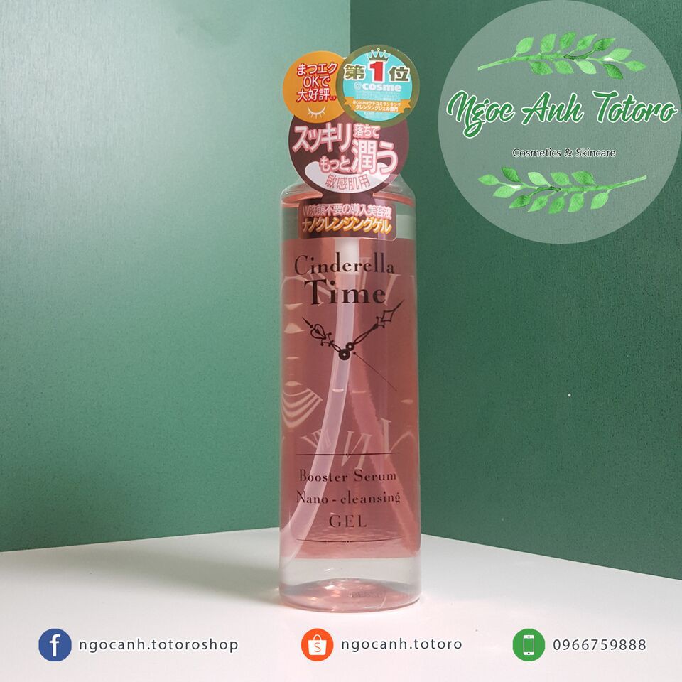 Gel tẩy trang Cinderella time booster serum nano cleansing gel xanh,hồng và vàng