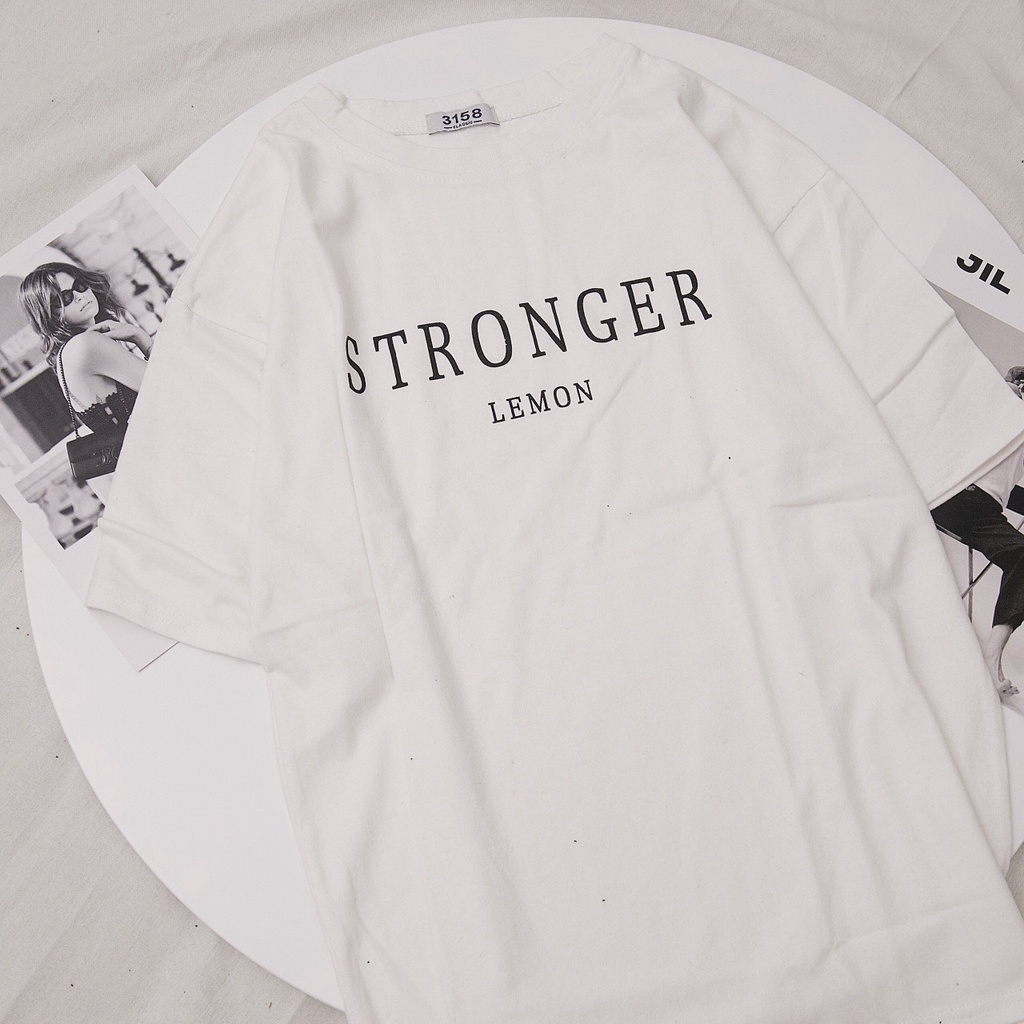 Áo phông tay lỡ form rộng nam nữ STRONGER áo thun tay lỡ cotton khô 3158 loại 1 quảng châu oversize