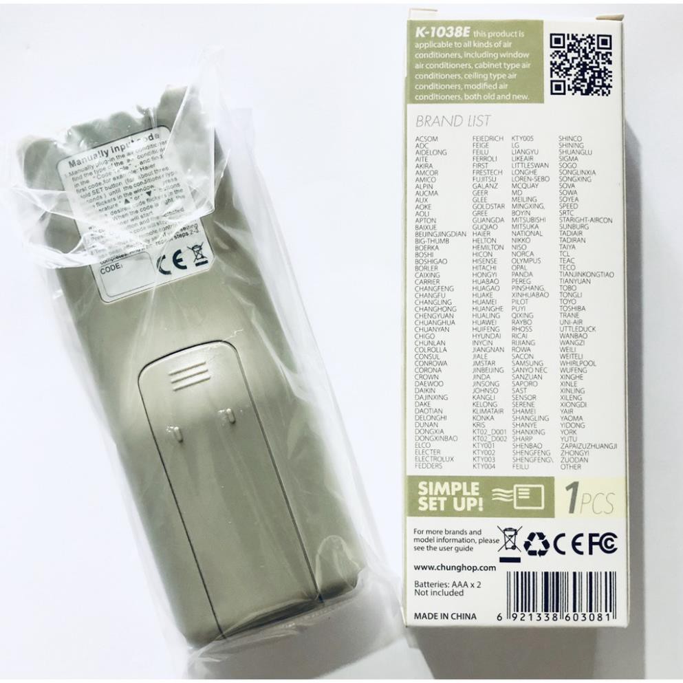 ĐIỀU KHIỂN ĐIỀU HÒA ĐA NĂNG CHUNGHOP HUICHENG K-1038E (HÀNG CHÍNH HÃNG)