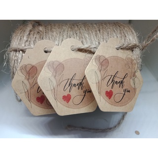 100 tag cảm ơn -giấy kraft-35k