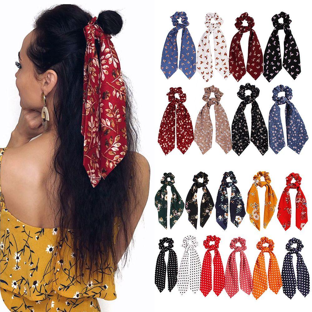 Dây Buộc Tóc Thắt Nơ Ruy Băng Bằng Cao Su Thời Trang