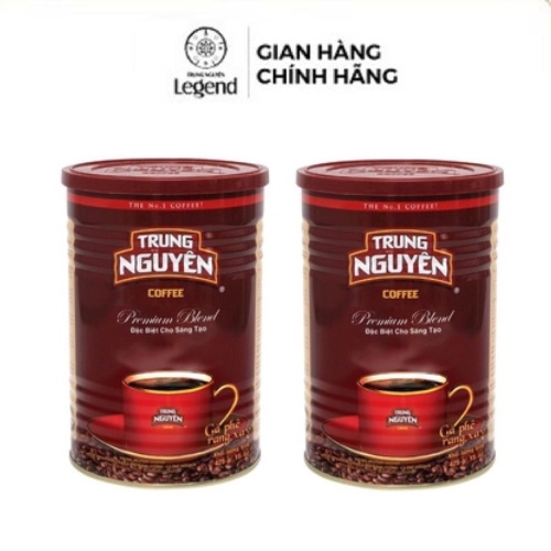 Combo 2 Hộp Cà Phê Rang Xay Pha Phin Premium Blend - Lon 425gr (Dạng lon, vị đậm, mùi thơm, cafein 1%)