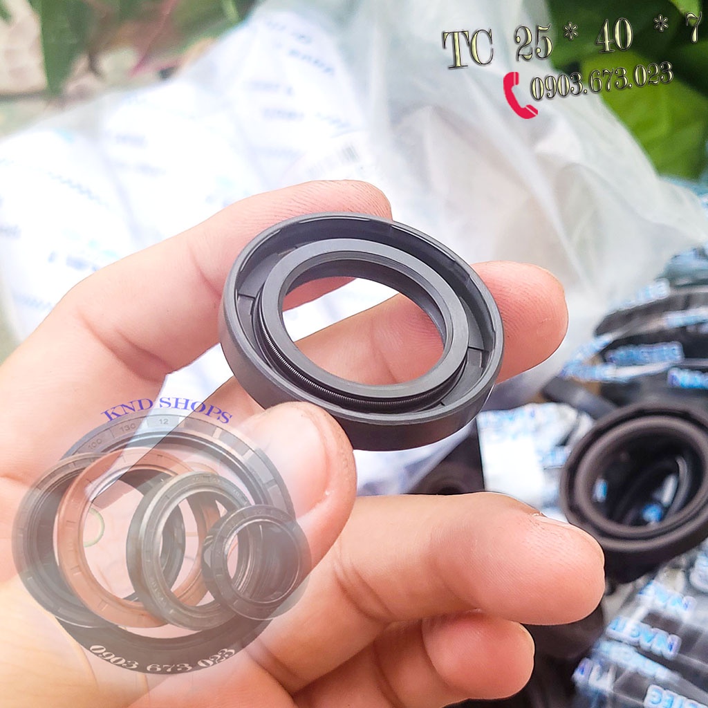 Phốt cao su chặn dầu bánh trước sau Suzuki Satria, Raider FI TC 25*40*7, Phốt chặn nhớt trục chuyên cho phụ tùng xe máy