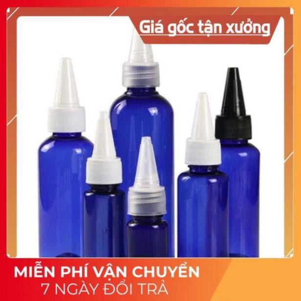 Chai nút nhọn 100ml xanh dương - chai lọ mỹ phẩm