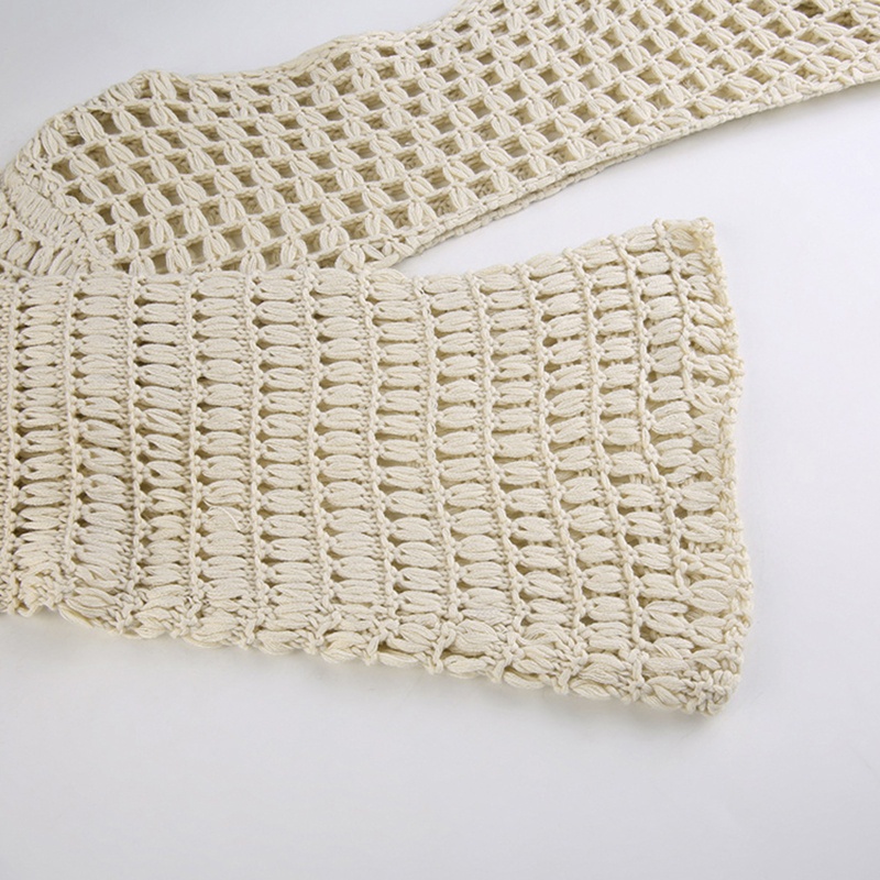 Áo Lửng Tay Dài Đan Lưới Thời Trang Quyến Rũ Cho Nữ Y2K