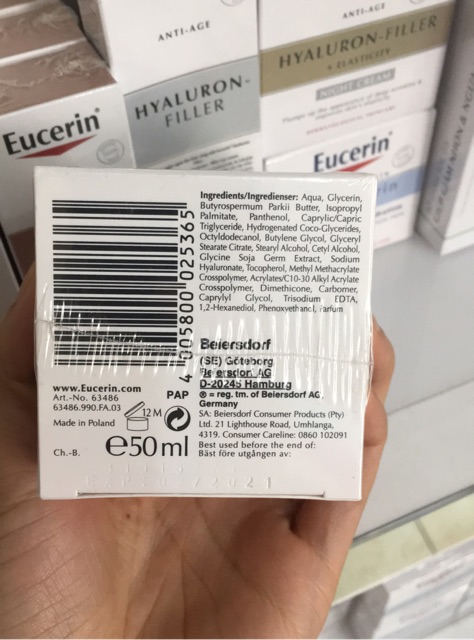 Kem ngăn ngừa lão hóa ban đêm Eucerin Hyaluron Filler