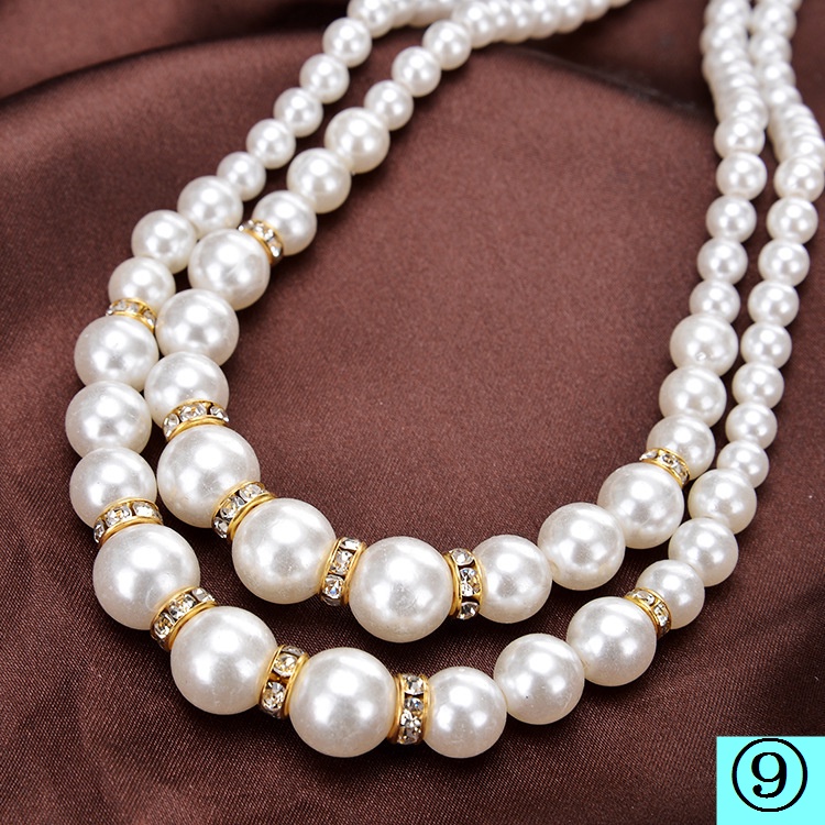 Dây Chuyền Hai Lớp Đính Ngọc Trai Thời Trang Thu Đông Phong Cách Mới Cho Nữ