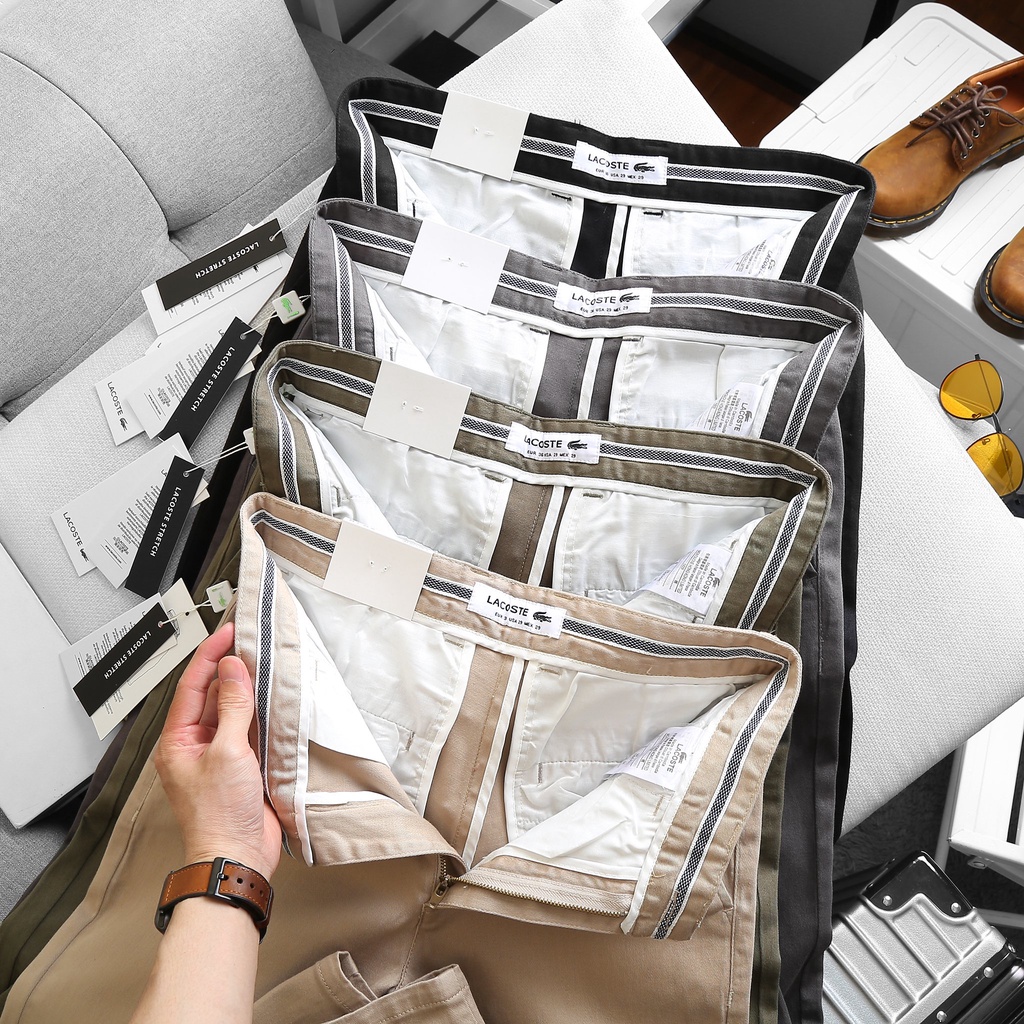 Quần dài nam chất liệu kaki dày dặn, màu nguyên bản, form slim fit tôn dáng 9341