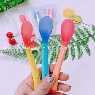 Thìa Silicon Báo Nóng, Muỗng Silicon Mềm Cho Bé Ăn Dặm