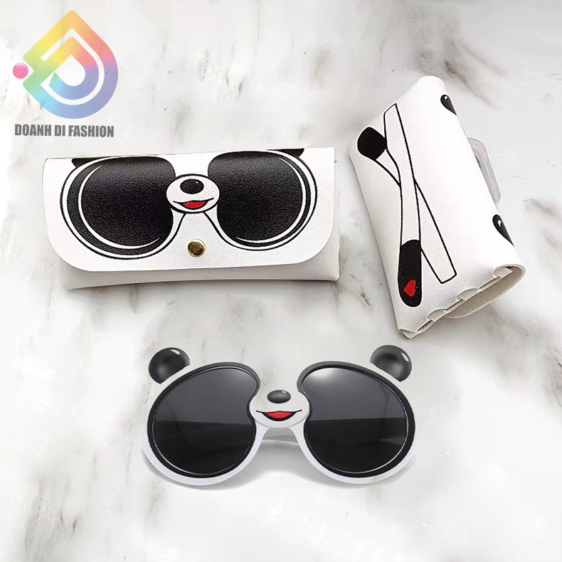 Kính Râm Cho Bé, Bao Kính Mát Trẻ Em Hình Gấu Trúc Cực Dễ Thương, gọng kính siêu dẻo không bao giờ gãy.